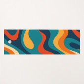 Modern Retro Wavy Abstract Pattern  Yogamat (Voorkant (horizontaal))