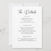 Modern retro whimsical script all in one wedding kaart (Achterkant)