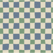 Modern Retrogingham Blauw Roze Scrapbook patroon Sticker (Voorkant)