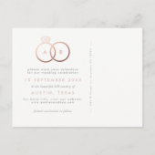 Modern Rings Roos Gold Save the Date Briefkaart (Achterkant)
