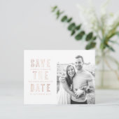 Modern Rings Roos Gold Save the Date Briefkaart (Staand voorkant)