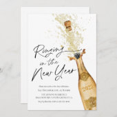 Modern Rinkelen in het Nieuwjaar Uitnodiging (Voorkant / Achterkant)