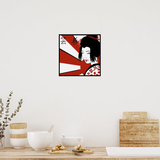 Modern Rising Sun Geisha Poster (Keuken)