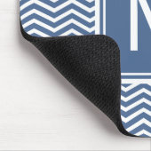 Modern Riverside Blue Chevrons en Monogram Muismat (Hoek)