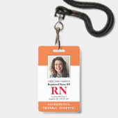 Modern RN Nurse Badge (Front with Lanyard)