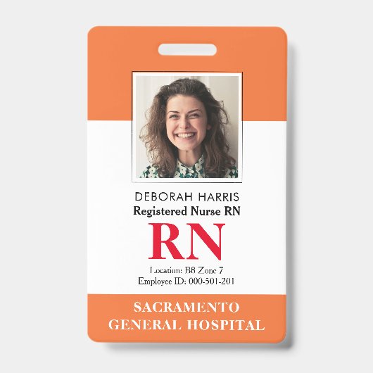 Modern RN Nurse Badge (Front)