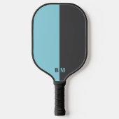 Modern Robin Egg Blu And Gray Monogram Custom Pickleball Paddle (Voorkant)