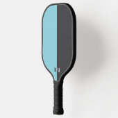 Modern Robin Egg Blu And Gray Monogram Custom Pickleball Paddle (Links)