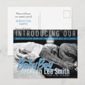 Modern Rock Nouveau bébé garçon Modèle photo carte (Devant / Derrière)