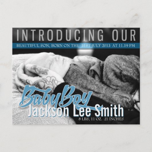 Modern Rock Nouveau bébé garçon Modèle photo carte (Devant)