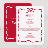 Modern Rode Kerst Menu (Voorkant / Achterkant)