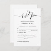 Modern Romantic, Black, Wedding Dinner RSVP Informatiekaartje (Voorkant / Achterkant)