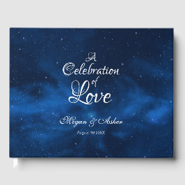 Modern Romantic Blue Universe Gastenboek
