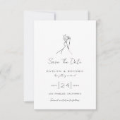 Modern Romantic Bride and Groom Wedding Save The Date (Voorkant)