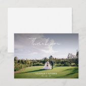 Modern Romantic Couple Foto | Weddenschap Bedankkaart (Voorkant / Achterkant)