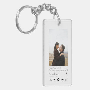 Modern Romantic Couple Stijlvolle muziekspeler Fot Sleutelhanger