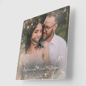 Modern Romantic Love Keepsake Trust Magic Wedding Vierkante Klok (Hoek)