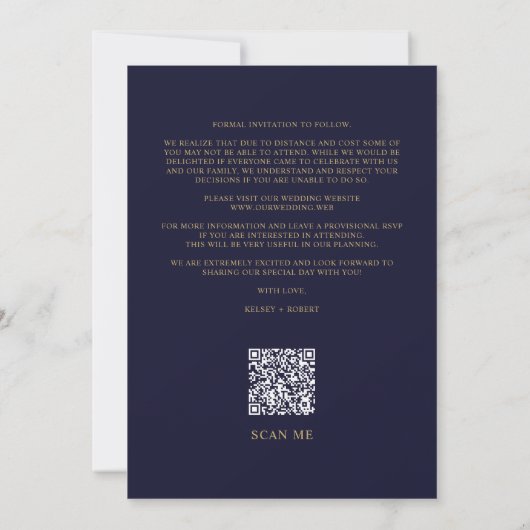 Modern Romantic Overlay Transparency Fancy Script Save The Date (Achterkant)