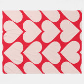 Modern Romantic Red & Roze Hearts Patroon Fleece Deken (Voorkant (Horizontaal))