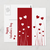 Modern Romantic Red White Love Hearts Briefkaart (Voorkant / Achterkant)