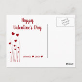 Modern Romantic Red White Love Hearts Briefkaart (Achterkant)