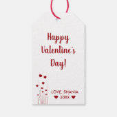 Modern Romantic Red White Love Hearts Cadeaulabel (Achterkant)