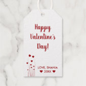 Modern Romantic Red White Love Hearts Cadeaulabels (Achterkant)