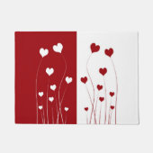 Modern Romantic Red White Love Hearts Deurmat (Voorkant)