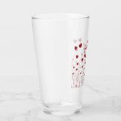 Modern Romantic Red White Love Hearts Glas (Rechts)