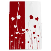 Modern Romantic Red White Love Hearts Medium Cadeauzakje (Voorkant)