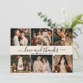 Modern Romantic Typography Ivory Photo Collage Bedankkaart (Staand voorkant)