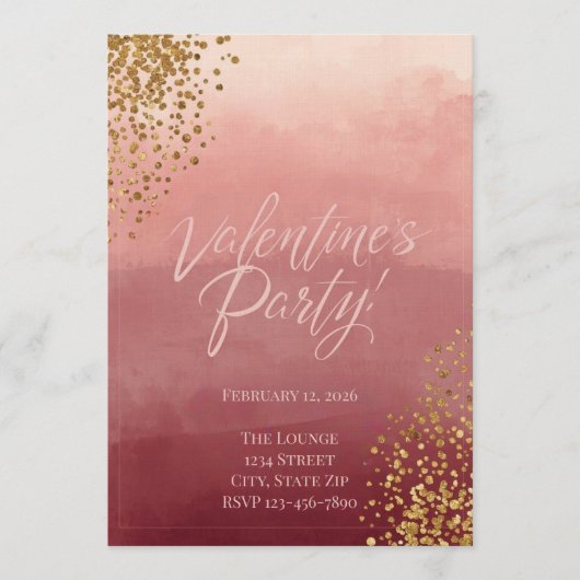 Modern Romantic Valentine’s Party Invitation (Devant)