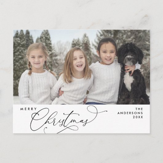 Modern Romantic, vrolijk Briefkaart kerstfamilie (Voorkant)