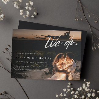Modern Romantic We Do Photo Wedding Invitation
