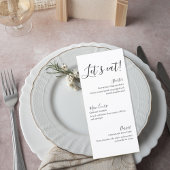 Modern Romantic Wedding Dinner Menu card