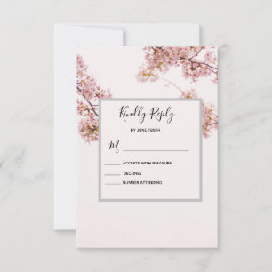Modern Romantic Wedding RVSP-uitbreidingskaart RSVP Kaartje