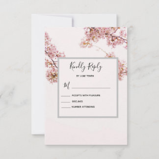 Modern Romantic Wedding RVSP-uitbreidingskaart RSVP Kaartje