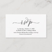 Modern Romantic, zwart script, online website RSVP Informatiekaartje (Voorkant)