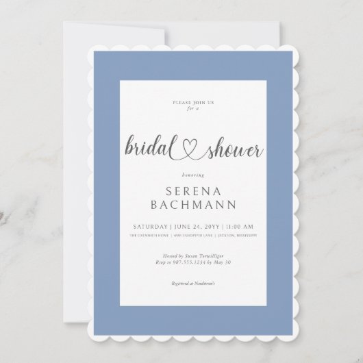 Modern Romantisch Blauw & Wit Vrijgezellenfeest Kaart (Voorkant)