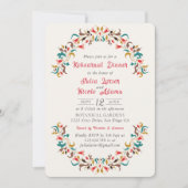 Modern romantisch elegant bloemenrepetitiediner kaart (Voorkant)