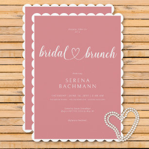 Modern Romantisch Minimaal Roze Bruidsbrunch Kaart