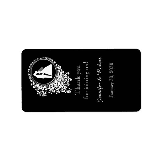 Modern Romantisch Paar Bruiloft Lip Balm Label (Voorkant)