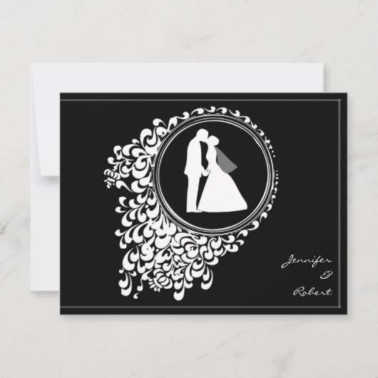Modern Romantisch Paar Silhouet Save the Date (Voorkant)
