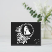 Modern Romantisch Paar Silhouet Save the Date (Staand voorkant)
