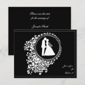 Modern Romantisch Paar Silhouet Save the Date (Voorkant / Achterkant)