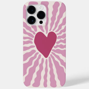 Modern romantisch roze harten patroon Case-Mate iPhone 14 pro max hoesje