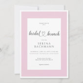 Modern Romantisch Roze & Wit Bruids Brunch Kaart (Voorkant)