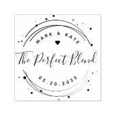 Modern Ronde De Perfecte Mix Bruiloft Favor Zelfinktende Stempel (Design)