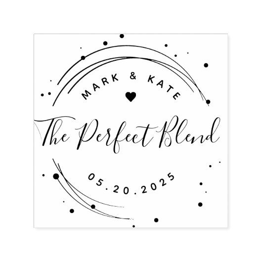 Modern Ronde De Perfecte Mix Bruiloft Favor Zelfinktende Stempel (Design)