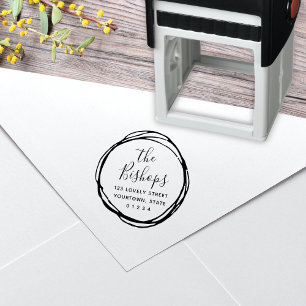Modern Ronde Terugkeeradres met scrupules Zelfinktende Stempel